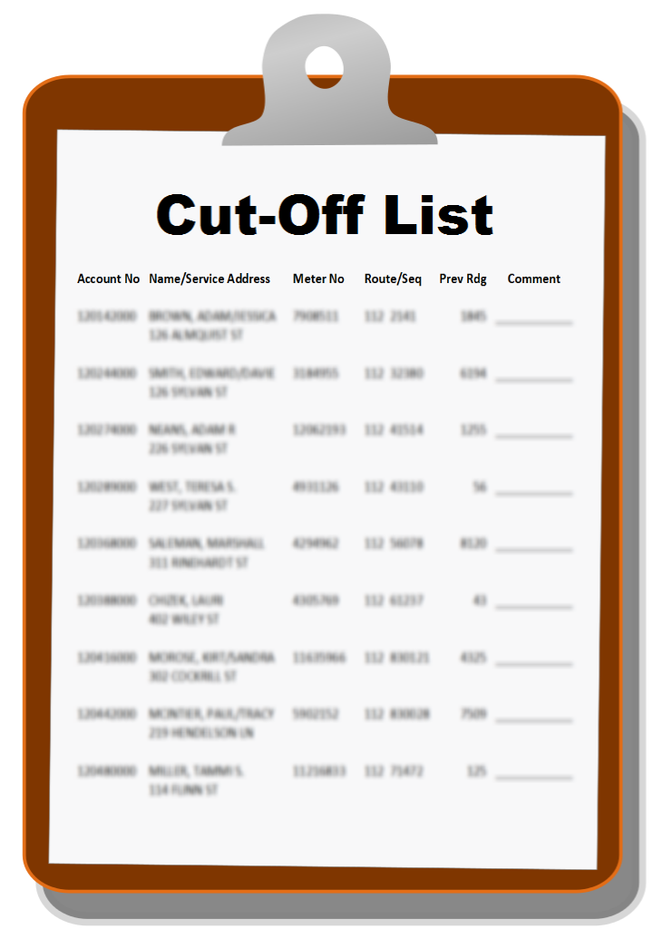 Cut-Off List
